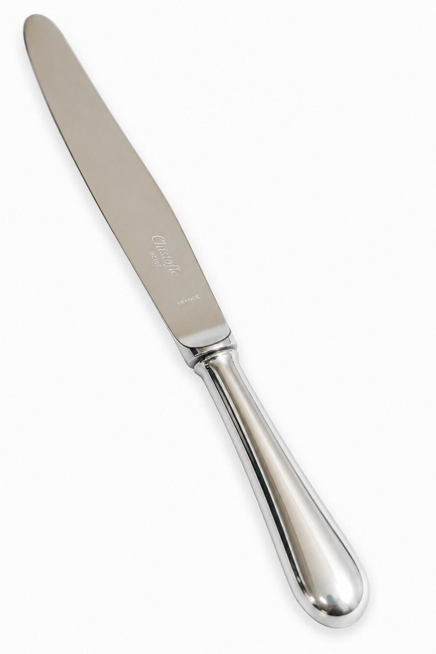 Christofle Acier Berry Stainless Steel Dinner Knife 9" Modern Hollow